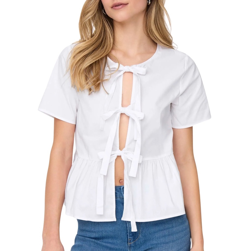 White tie blouse